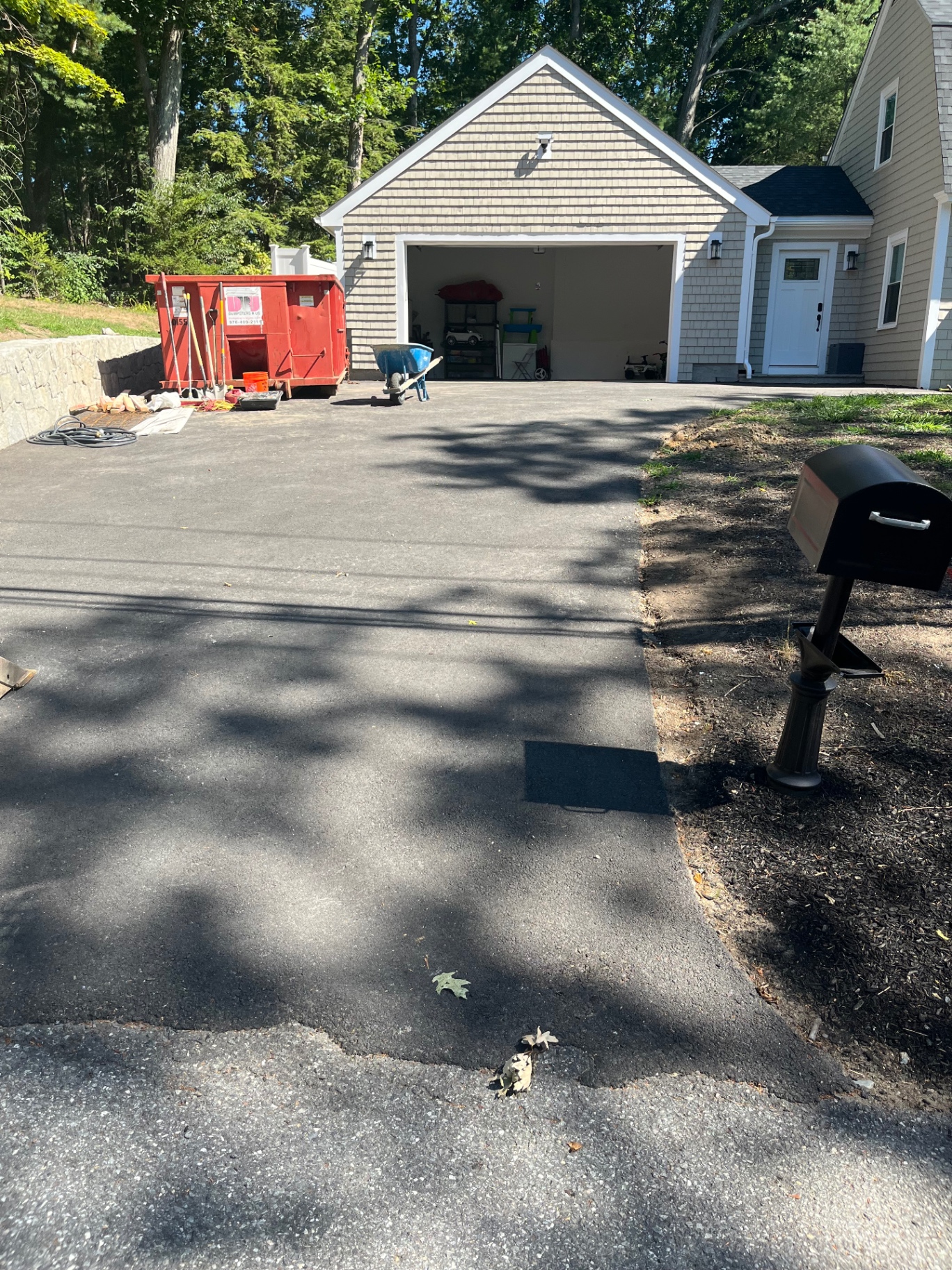 Driveway site prepped for a new concrete pour